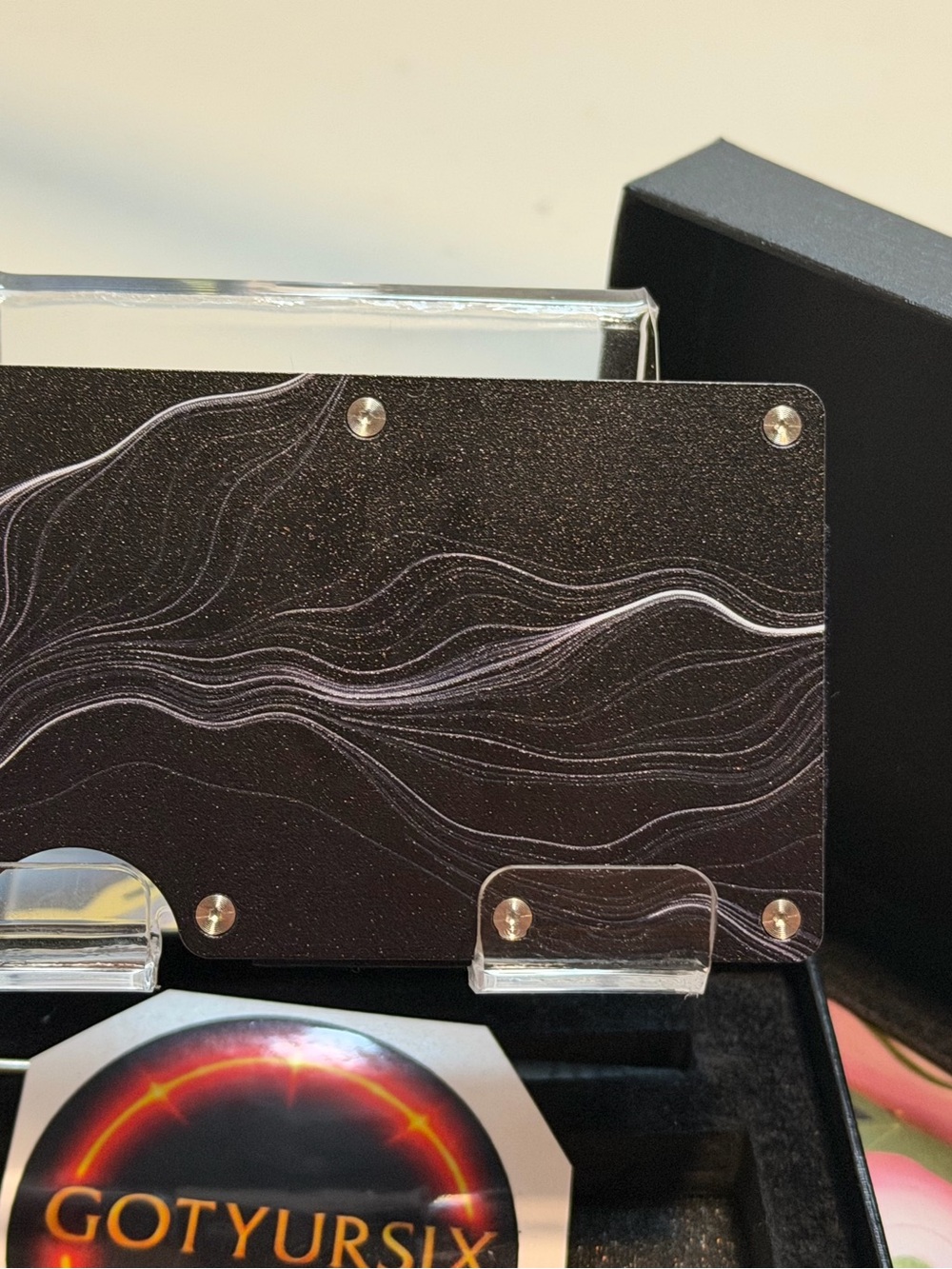 🔥MINIMALIST TOPOGRAPHY “FLUID WAVE” SLIM WALLET w/SILVER PVD SCREWS